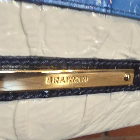 Brahmin Adjustable Crossbody Blue,  White, Reptile - Picture 3 of 16